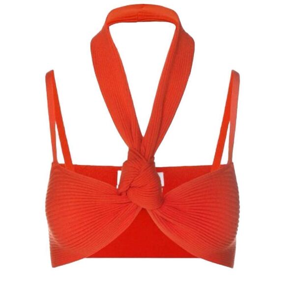 The Attico Ribbed Knot‎ Top Multiway Stretch Orange Size 2-4 - Picture 1 of 12
